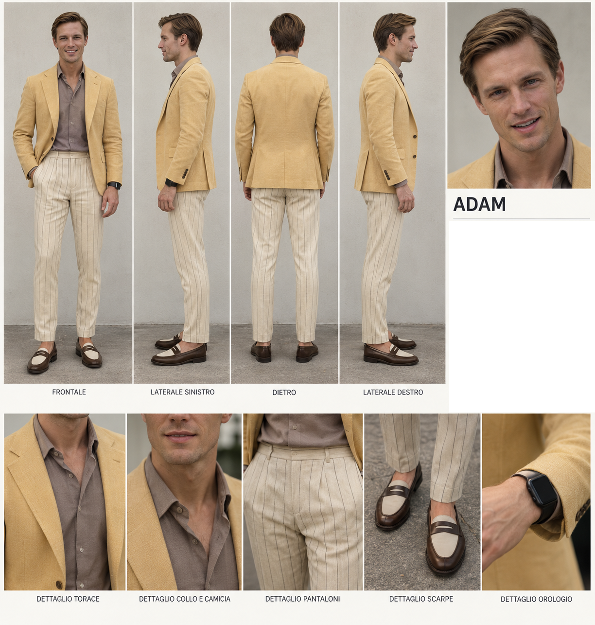 Adam character sheet, clothing details