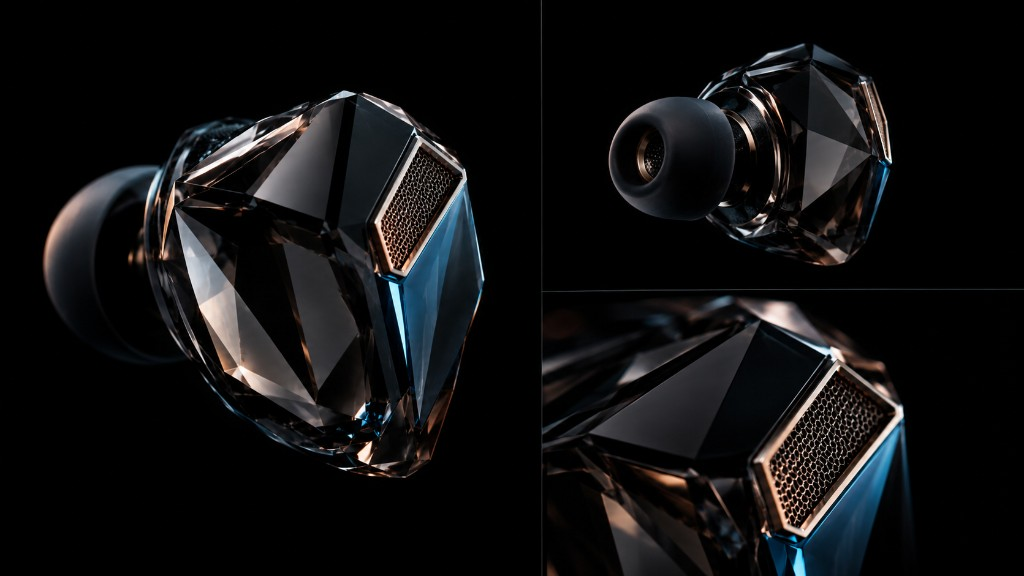 VR Flashback capture earpiece, diamond-cut gemstone in-ear